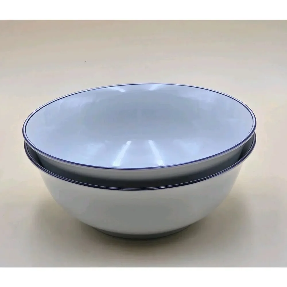 Alfoldi Porcelan Serving Bowl Set of 2 Blue Rim 10